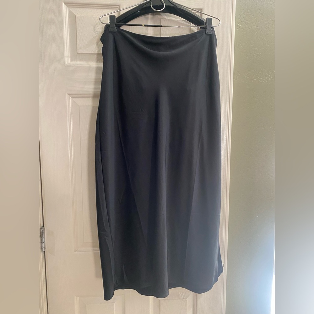 Old Navy Black Satin Maxi Skirt